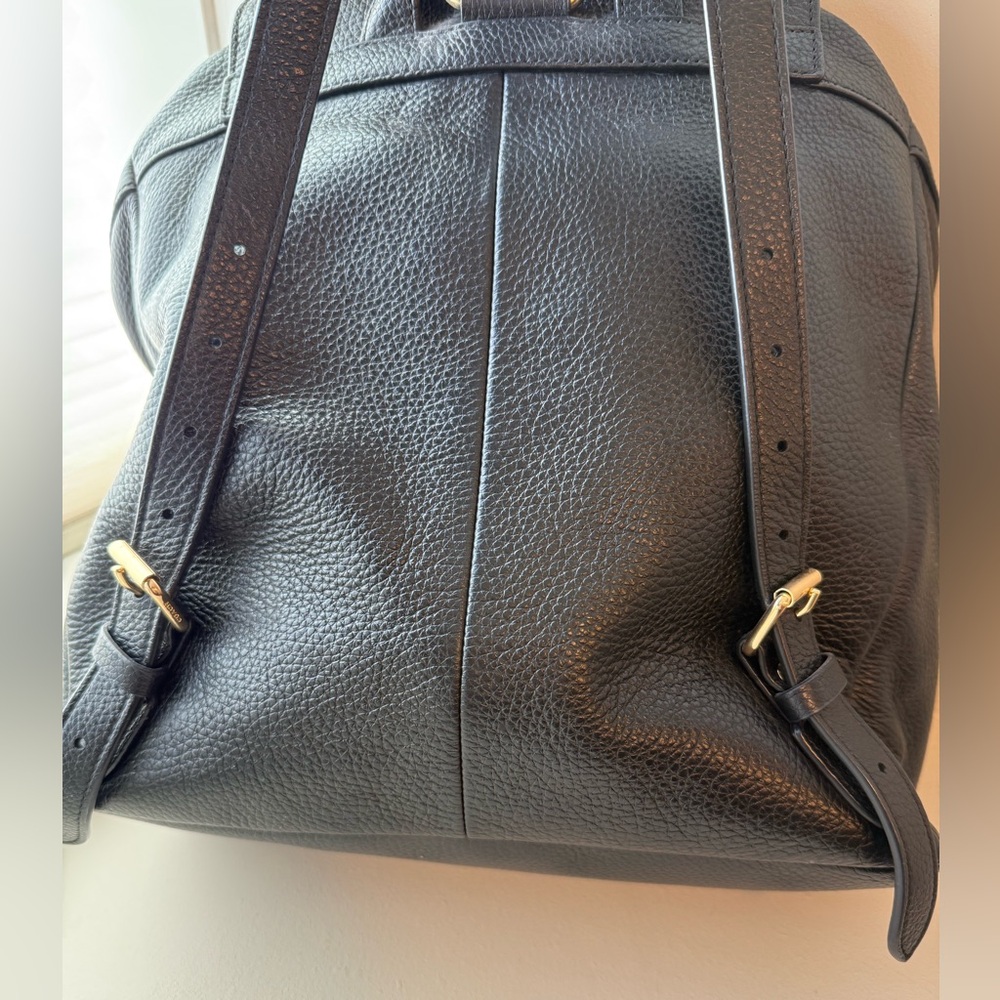 Coach Black Leather Backpack with Gold Hardware - Picture 3 of 4